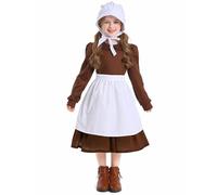 Generisch Halloween Children's European Beer Festival Stage Costume Rural Farm Cosplay Dress Children's Clothing (Coffee, 4-6 Years)