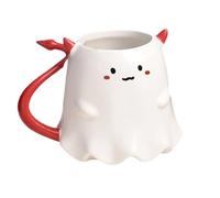 Generisch Halloween Coffee Mug | Traveling Ghost Spook Design Ceramic Beer Mug - Ergonomic Handle 0.5 L Drinking Cup for Hot and Cold