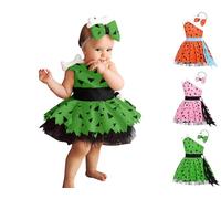 Generisch Halloween Costume Girls Witch Costume Set - Dress, Witch Hat, Wand Candy Bag & Pumpkin Basket - Soft Cotton Mix, Comfortable & Elegant - Carnival Cosplay Fancy Dress for Girls 3-15 Years