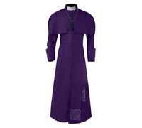 Generisch Halloween Costume Men's Tunic Costume Medieval Set Cosplay Spiritual Soutane Clergy Robe Preacher Cassock Men's Praise Worship Robe Party Monk Worship Robes Gothic
