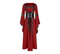 Generisch Halloween Costume Women's Medieval Dress with Trumpet Sleeves Renaissance Black Medieval Dress Clothing Gothic Victorian Ball Dresses Masquerade Carnival