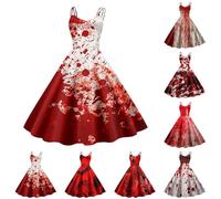 Generisch Halloween Costume Women's Scary Zombie Bride Dress as Bloody Wedding Dress Horror Bride Outfit, Women's Costume in White Dress with Red Blood Spots