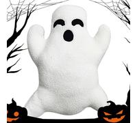Generisch Halloween cushion, ghost-shaped Halloween throw pillow, comfortable cuddly plush soft cushion for back, shoulder, stomach, bedroom, hotel