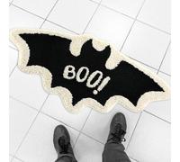 Generisch Halloween Front Door Mat, Non-Slip Fabric, Gothic Bat Design, Halloween Gothic Grunge Fat Rug, Halloween Door Mat with Durable Carpet Style