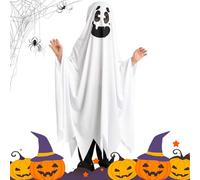 Generisch Halloween Ghost Costume - Spooky Greatly Ghost | Polyester Cosplay Smile Halloween Cloak | Soft Multipurpose - Unisex Costume - Clothing Disorders for Parties, Carnivals, Halloween