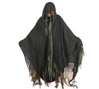 Generisch Halloween Hooded Cape Witch Cosplay Accessories Adults Children Costume for Masquerade, Halloween, Family Party, Cape Vampire Costume (80-170 cm, Red/Green/Grey Black Veil)