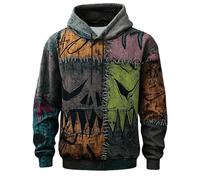 Generisch Halloween Hoodie Men's Horror Bloody Hoodie with Drawstring Halloween Pattern Hoodie Horror Print Winter Jumper Vintage Streetwear Pullover Holiday Hoodie, multicoloured, 6XL