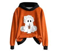 Generisch Halloween Hoodie Women's Oversize Hoodie Cute Print Festive Women's Clothing Casual Sweatshirts with Hood Teenager Girls Warm Hoodie Top for Autumn Winter, black, 3XL