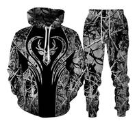 Generisch Halloween Outfit, Men's Horror Blood Pressure Tracksuit, Jogging Suit, 2-Piece Hoodies and Trousers Set, Y2K Oversized Sports Suit, Waterproof, Windproof, Gym Tracksuit, Breathable Leisure