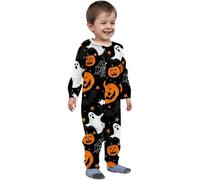 Generisch Halloween Parent-Child Outfit, Skeleton Costume, Jumpsuit with Zip, Cartoon Print, Halloween Costume, Adults, Children, Women, Men, Skeleton Jumpsuit for Halloween Cosplay