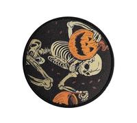 Generisch Halloween Pumpkin Patch - Embroidered Fabric Badge for Jeans, Hats and Clothes, Autumn Skull Morale Badge with Fastening, Party Decoration and DIY Clothing Accessories, 8cm