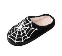 Generisch Halloween Pumpkin Slippers Terror Happy Slippers for Women Men Funny Plush Winter Warm Fluffy Slippers, c, 9 UK