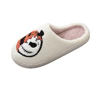 Generisch Halloween Pumpkin Slippers Terror Happy Slippers for Women Men Funny Plush Winter Warm Fluffy Slippers, d, 8.5 UK