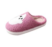 Generisch Halloween Pumpkin Slippers Terror Happy Slippers for Women Men Funny Plush Winter Warm Fluffy Slippers, b, 4.5 UK
