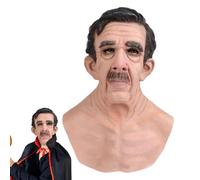 Generisch Halloween Scary Old Man Mask, 30 x 25 cm, Latex Head Cover for Costume Parties, Realistic Grandfather Face, Funny Makeup Accessory, Lightweight, 400 g