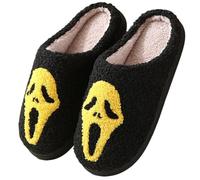 Generisch Halloween Slippers Women Men Winter Warm Non-Slip Women's Shoes Novelty Funny Slippers Cute Plush Slippers Soft Fluffy Felt Slippers Memory Foam Fluffy, yellow, 7 UK