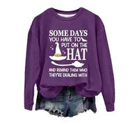 Generisch Halloween Sweatshirt for Women Halloween Letter Graphic T-Shirt Oversized Pullover Loose Tops Volleyball Lines, purple, L