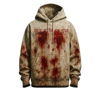Generisch Halloween Sweatshirt Men's Bloody Hoodie Oversized Hoodie Horror Festival Tops Waterproof Hoodie Wind Protection Y2K Hoodie Pullover Blood Splash Pattern with Pockets, L Khaki, 3XL