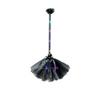 Generisch Halloween Witch Broom with LED Lighting for Cosplay, Halloween Costume Witch Broom as a Prop for Women, Girls, Students, Scary House, Cemetery, Party, Escape Room and