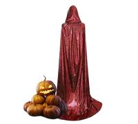 Generisch Halloween Witch Costume Unisex Cape with Hood in | Full Length - Soft Comfort Costume Robes for Women, Unisex Cape for Costume Parties, Stage Costumes, Photo Shoots