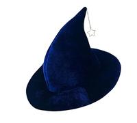 Generisch Halloween Witch Hat | * 1 Piece with Star Pendant | 35.5 x 2 1 cm Adult Accessories | Ideal for Costumes Scenario Festivals and Parties, Touched Decorative Witches