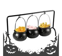 Generisch Halloween Witch's Cauldron - Halloween Decorative Kettle | Iron Pot Serving Bowl for Kitchen Dining Room Decoration Outdoor Table Patio Table