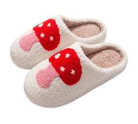 Generisch Hallux Shoes Women's Comfortable Home Cute Cartoon Strawberry Models Winter Slippers Men Women Pair Models Thick Floor Warm Slippers Nursing Shoes Women For Insoles, red, 10 UK