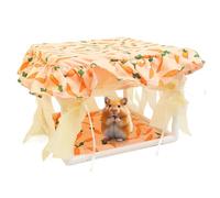 Generisch Hamster , Cosy Bed, Soft Tassel Door, Hedgehog Cave, Bedding Shelter, Usage for Small Pets Bedroom Playroom Area Enclosure Sleeping Zone Indoor Resting Nest Comfort Space