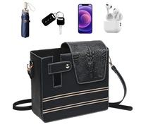 Generisch Handbag with Water Bottle Holder, Waterproof Shoulder Strap, Water Bottle Carry Bag, Women Outdoor Fitness Hiking Travel Commuting Camping Cycling, black, Siehe Beschreibung