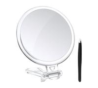 Generisch Handheld Mirror | Adjustable Rotation | Travel Mirror with Magnification for Beauty, Shaving, Camping, Dressing Table, Handbag, Wall, Hairdressing Salon, Dormitory, Women, Men