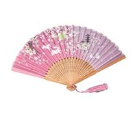 Generisch Handmade Hand Fan - Chinese Style Folding Handheld Fan, Elegant Decorative Cooling Accessory, Crafted Portable Breeze Tool | Wedding, Party, Gift, Wall Decoration Use