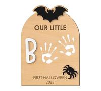 Generisch Handprint and Footprint Set - Wooden Artwork for Halloween Memory - Hand and Footprints Set as a Gift for Parents for Birth Room Christmas