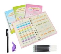 Generisch Handwriting Practice Kit, Kids Workbooks Set, Preschool Learning Copybook, Reusable Writing Activity Books, With Pen for 3-5 Years Old, Early Practice Tool