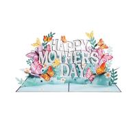 Generisch Happy Mother's Day Card 5" x 7" 3D Butterfly with Removable Notes | N Mother's Day Card for Mum, Women, Daughter, Grandmother, Wife, Stepmom, Sister