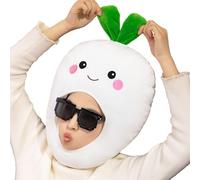 Generisch Hat Costume White Radish Carnival Headpiece, Vegetable Hat for Holidays Birthday Carnival Festival Parties