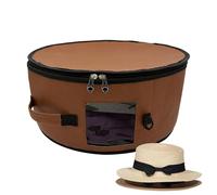 Generisch Hat Storage Box - Round Hat Carry Box | With Viewing Window Design Western Hat Storage Box - For Travel Home Wardrobe School Dorm Under The Bed