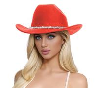 Generisch Hats Women's Men's and Women's Wool Hats Western Cowboy Top Hat Three Rhinestones Sun Hat 3 Girls, orange, One Size