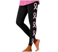 Generisch Headdress Women's High Waist Leggings for Everyday Wear Comfortable Stretchy Yoga Pants Printed with the Month of Breast Cancer Awareness Family Christmas Jumper Set, black, S
