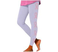 Generisch Headdress Women's High Waist Leggings for Everyday Wear Comfortable Stretchy Yoga Pants Printed with the Month of Breast Cancer Awareness Family Christmas Jumper Set, purple, XL