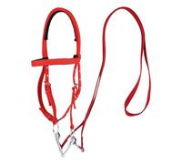 Generisch Headstall, Draft Horse Bridle, Adjustable Snaffle Nose Band, Nylon Eband Reins for Men, Soft Lined Trail Riding Equipment
