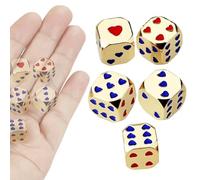 Generisch Heart Cube Set - 5 Piece Pack, Smooth Metal Cubes, Six Sided Table Top | Premium for Bars, Leisure, Table, Strategy, Party, Collectible, Miniature, Hobby, Fun, Entertainment,