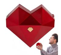 Generisch Heart Ring Organiser - Ring Holder, Love Shape | Heart Shaped Ring Jewellery Storage Box with Pop Up Device, Ring Protector, Jewellery Box for Women