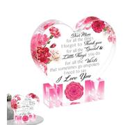 Generisch Heart Shape Table Decoration, Tabletop Centrepiece - Acrylic Heart Shape Mother's Day Accent Sign - Elegant Holiday Party Souvenir for Mother, Grandma