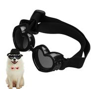 Generisch Heart Shaped Dog Sunglasses, Dog Glasses, Anti-Fog, Eye Protection Sunglasses with Adjustable Strap for Small Dogs