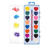 Generisch Heart Shaped Watercolour Paint Set - Washable Art Set, Painting Accessories, Creative Drawing Set | For Boys, Girls, Beginners, Homeschooling, Classroom, Scrapbooking, Birthday Party
