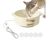 Generisch Heating Bowl for Dogs - Ceramic Heating Bowl for Pets, Automatic Drinking Bowl with Constant Temperature for Dogs, Cats, Rabbits, Birds, Chickens