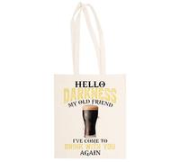 Generisch Hello Darkness My Old Friend Ive Come To Drink With You Again Unisex Shopping Bag, Beige, Reusable