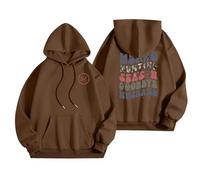 Generisch Hello Deer Season, Goodbye Husband, Funny Deer Print Pullover Hoodie, brown, XXL