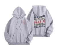 Generisch Hello Deer Season, Goodbye Husband, Funny Deer Print Pullover Hoodie, Light grey, L