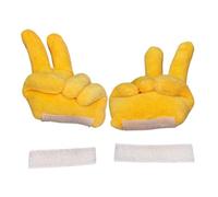 Generisch Helmet Decoration Yellow Plush Ornament with Hand in Funny Gestures Bicycle Motorcycle Bicycle Helmet Accessories for Men Women Teens and Bicycle Lovers Art Decoration